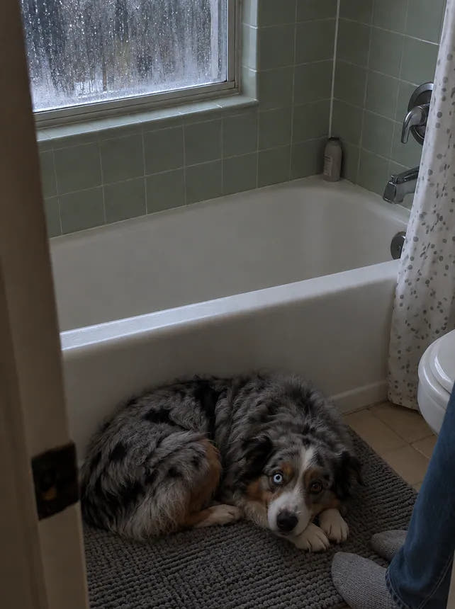 After: resting calmly during a storm