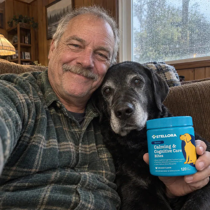 Duke, senior black lab
